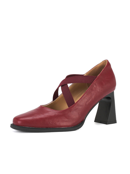 Damen elegante Pumps mit modischen Kreuzbändern EB