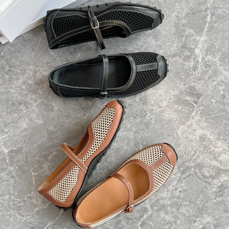 Damen Ballerinas mit elegantem Riemchen und atmungsaktivem Obermaterial EB