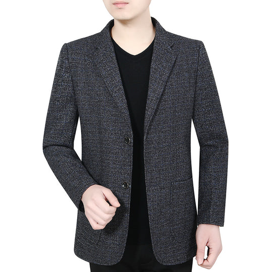 Herren Glencheck-Sakko Slim Fit aus Wollmischung mit dezentem Overcheck EB