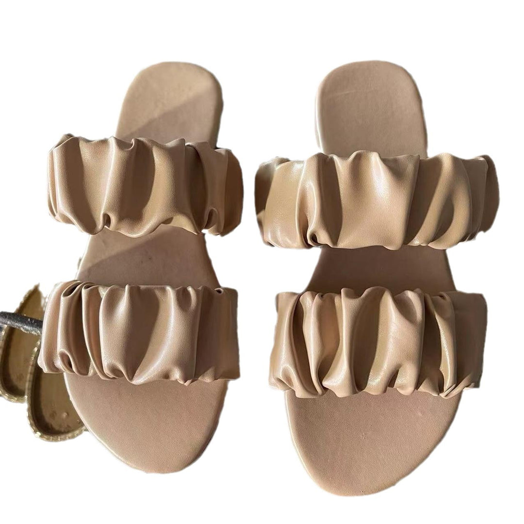 Damen komfortable Riemchensandalen mit elegantem Rüschendesign EB
