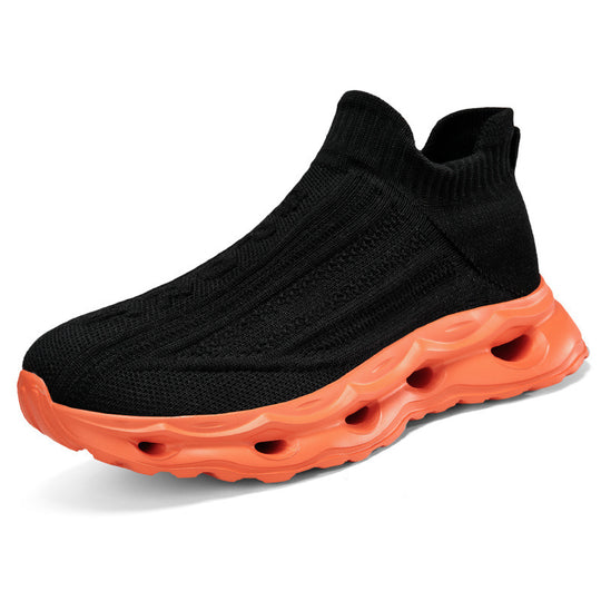 Damen Sportliche Strick-Sneaker mit elastischem Schaft und rutschfester Sohle EB