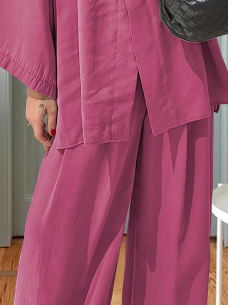 Damen Elegante Kimono-Jacke mit weiten Ärmeln und lockerer Passform EB