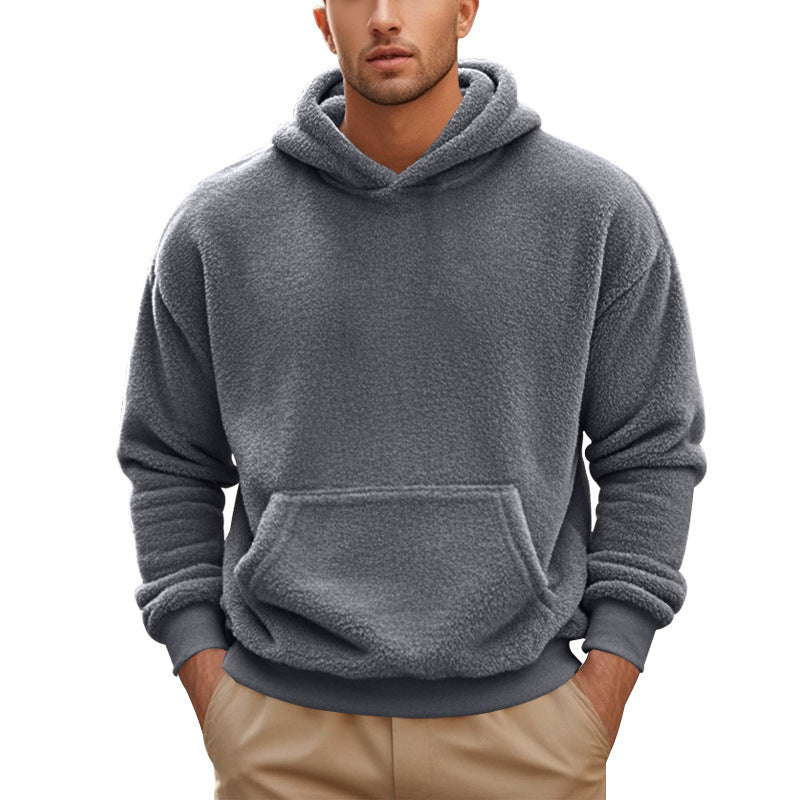 Herren Kuscheliger Fleece-Hoodie mit Kängurutasche EB