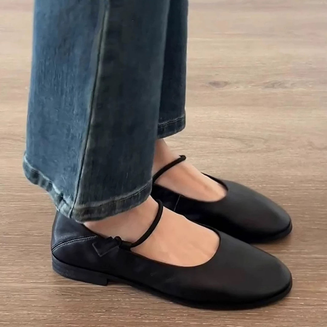 Damen elegante Ballerinas mit verstellbarem Riemen EB