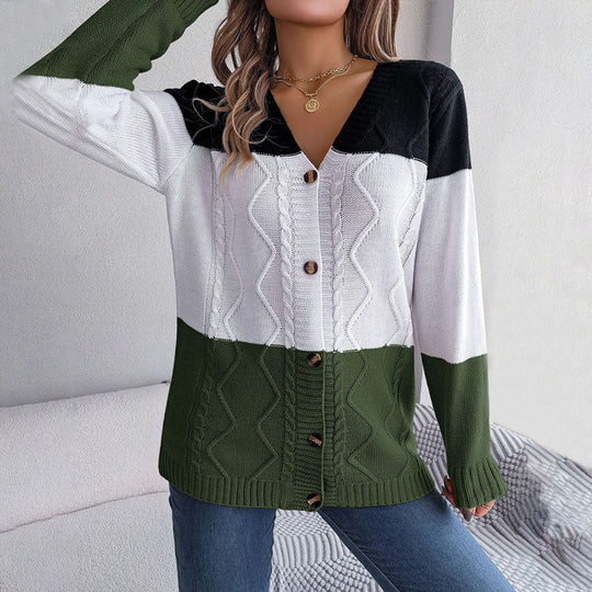EB | Farbblock Strickjacke mit Modischem Stil