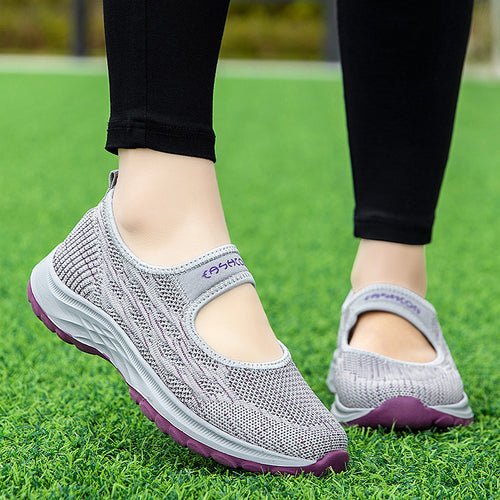 Damen Leichte und bequeme Sportpumps mit elastischem Obermaterial EB