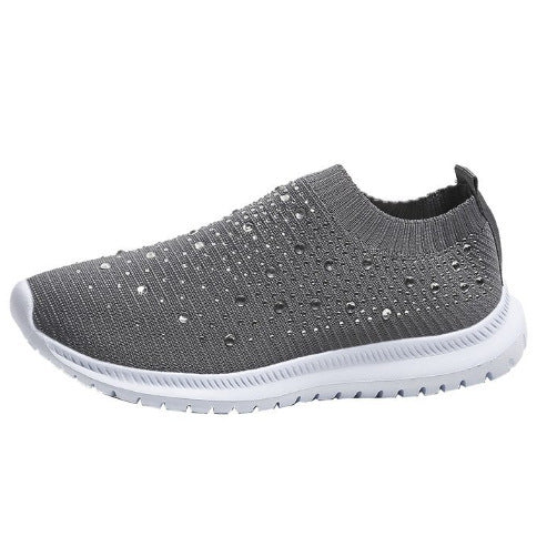 Damen modische Slip-On Sneakers mit funkelnden Verzierungen EB
