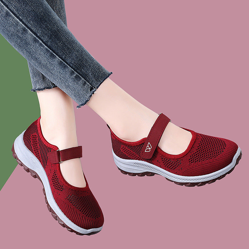 Damen Komfortable und atmungsaktive Sportschuhe mit Klettverschluss EB