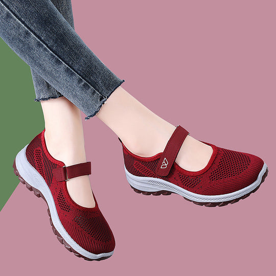 Damen Komfortable und atmungsaktive Sportschuhe mit Klettverschluss EB