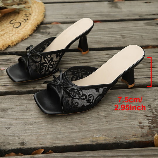 Damen Slip-On Sandalen mit elegantem Riemen und modischem Schleifen-Detail EB