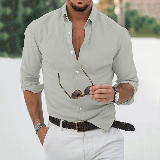 Herren Elegantes Langarmhemd aus hochwertiger Baumwolle EB