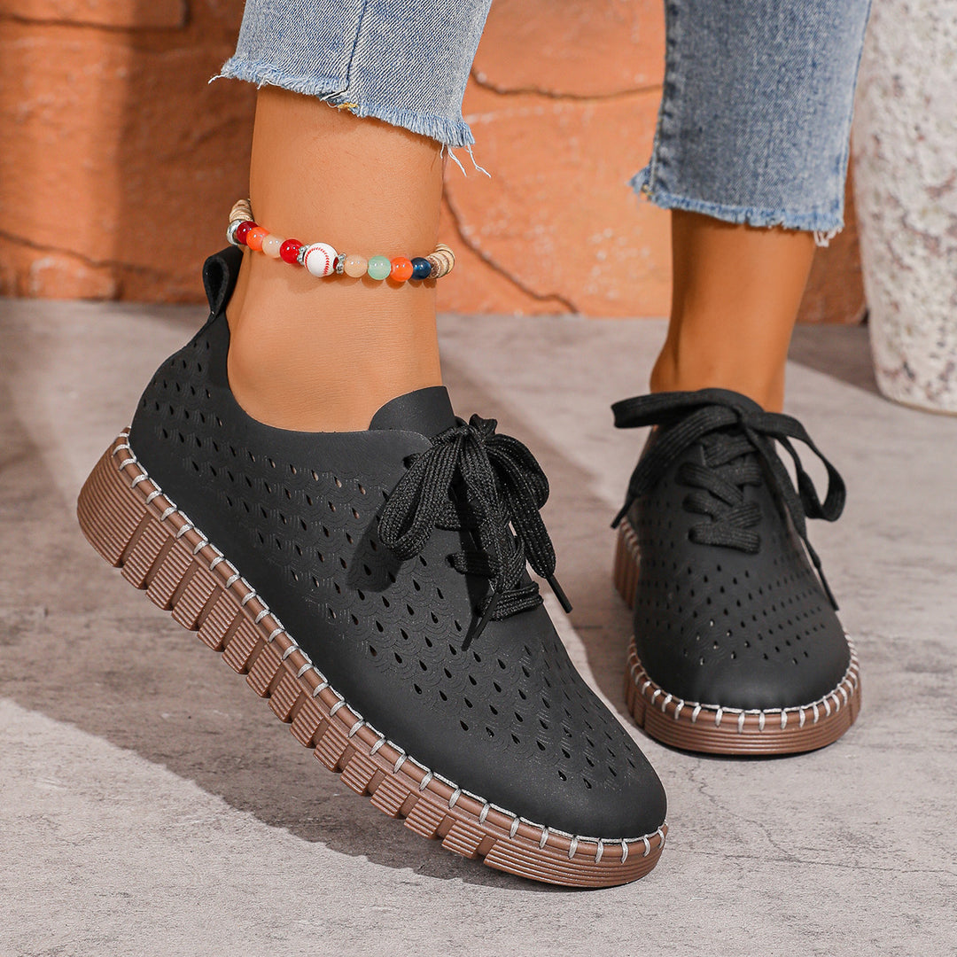 Damen Atmungsaktive Sneaker mit perforiertem Obermaterial und rutschfester Sohle EB