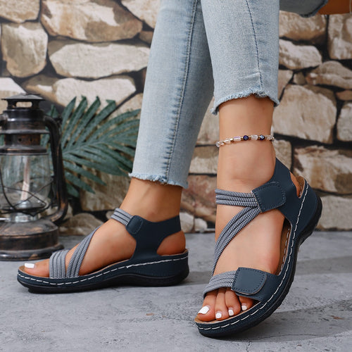 Damen komfortable Riemensandalen mit innovativer Fußbettgestaltung und verstellbarem Riemendesign EB