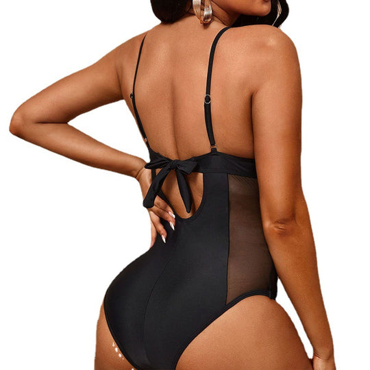 Damen Cut-Out Einteiler Badeanzug EB