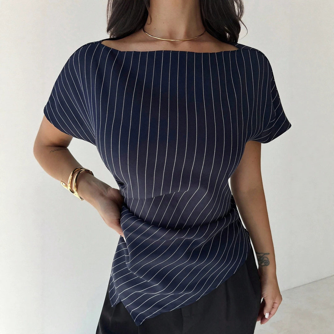 Damen stilvolles Oberteil mit feinem Streifenmuster und weichem Fall EB