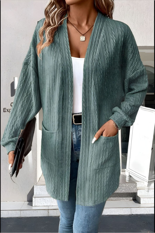 Damen lässige Strickjacke mit Taschen EB