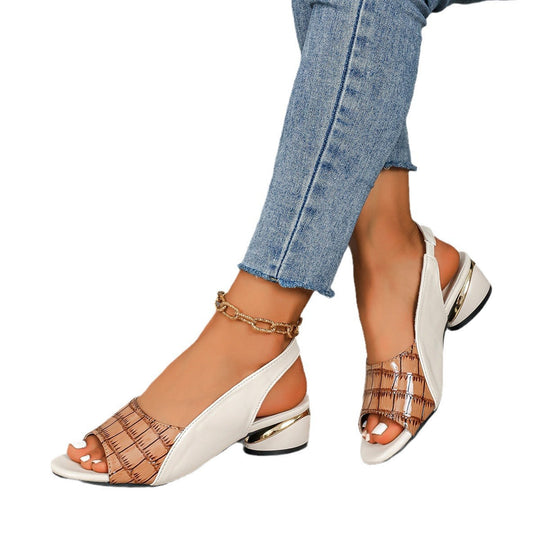 Damen elegante Slingback-Sandalen mit modischem Riemchen und ansprechendem Absatzdesign EB