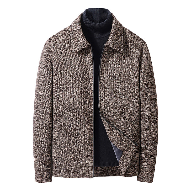 Herren Elegante strukturierte Übergangsjacke mit Hemdkragen und weich gefüttertem Innenfutter EB