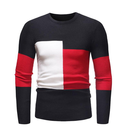 Herren Designer Pullover mit modernem Blockmuster EB