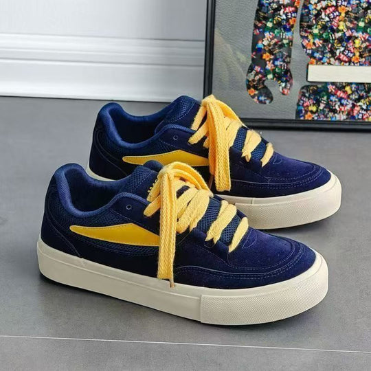 Damen Sportliche Sneaker mit modischem Veloursleder und bequemer Gummisohle EB