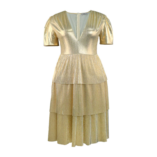 Damen Glänzendes Abendkleid mit voluminösem Rüschendesign EB