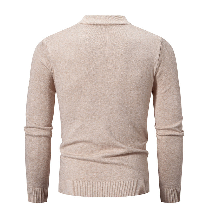 Herren Feinstrickpullover mit hohem Kragen und elastischen Bündchen EB