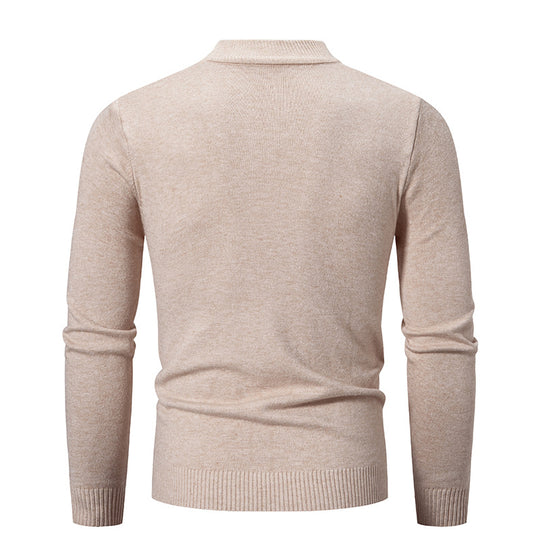 Herren Feinstrickpullover mit hohem Kragen und elastischen Bündchen EB