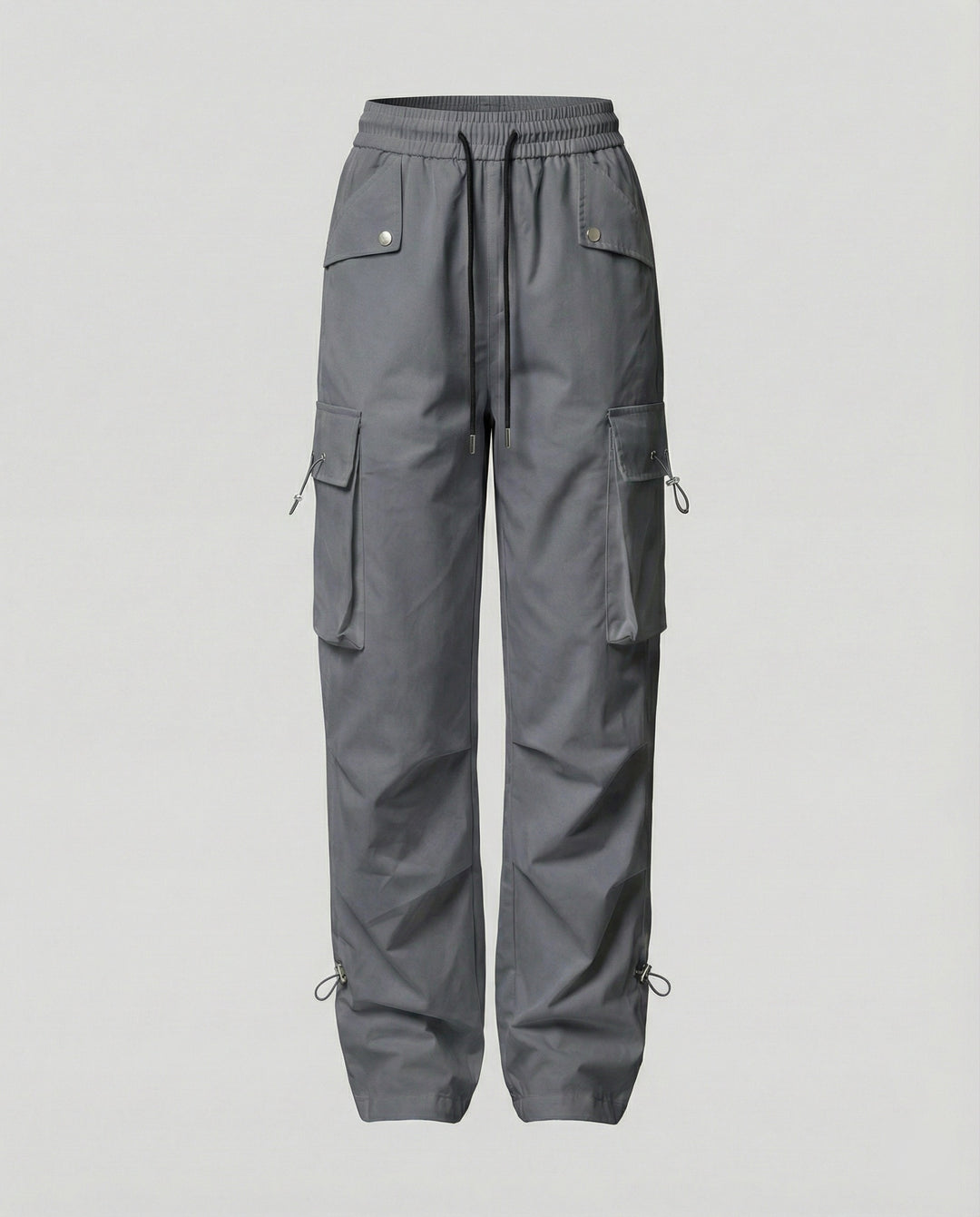 Damen nan weite Cargo-Hose mit elastischem Bund, großen Klappentaschen und verstellbarem Saum EB