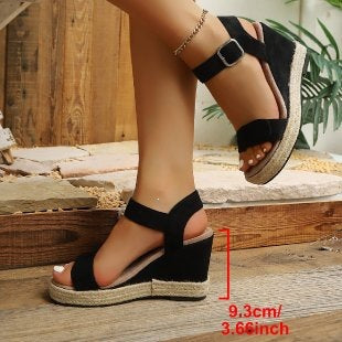 Damen Wedge-Sandalen mit verstellbarem Riemendesign EB