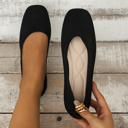Damen Stylish und bequeme Ballerinas mit elastischem Obermaterial EB