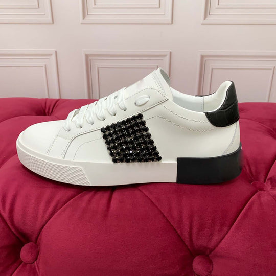 Damen Modische Sneakers mit elegantem Glitzer-Applikation EB