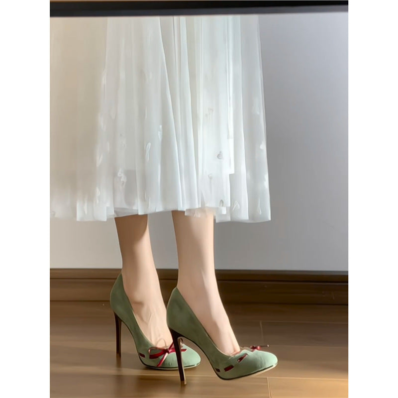 Damen elegante und raffinierte Stiletto-Pumps mit Schleifendetail EB