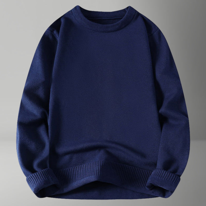 Damen bequemer und eleganter Rundhalsausschnitt Pullover EB