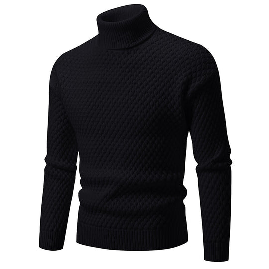 Herren modischer Rollkragenpullover mit strukturierter Oberfläche EB
