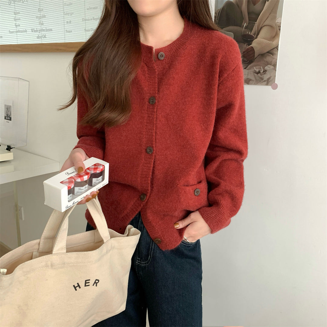 Damen Kuschelige Strickjacke mit praktischen Taschen EB