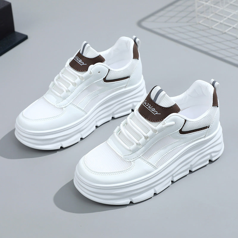 Damen elegante und bequeme Sneakers mit erhöhter Laufsohle EB