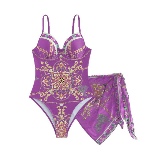 Damen Einteiliger Badeanzug mit eleganter Musterdetails EB