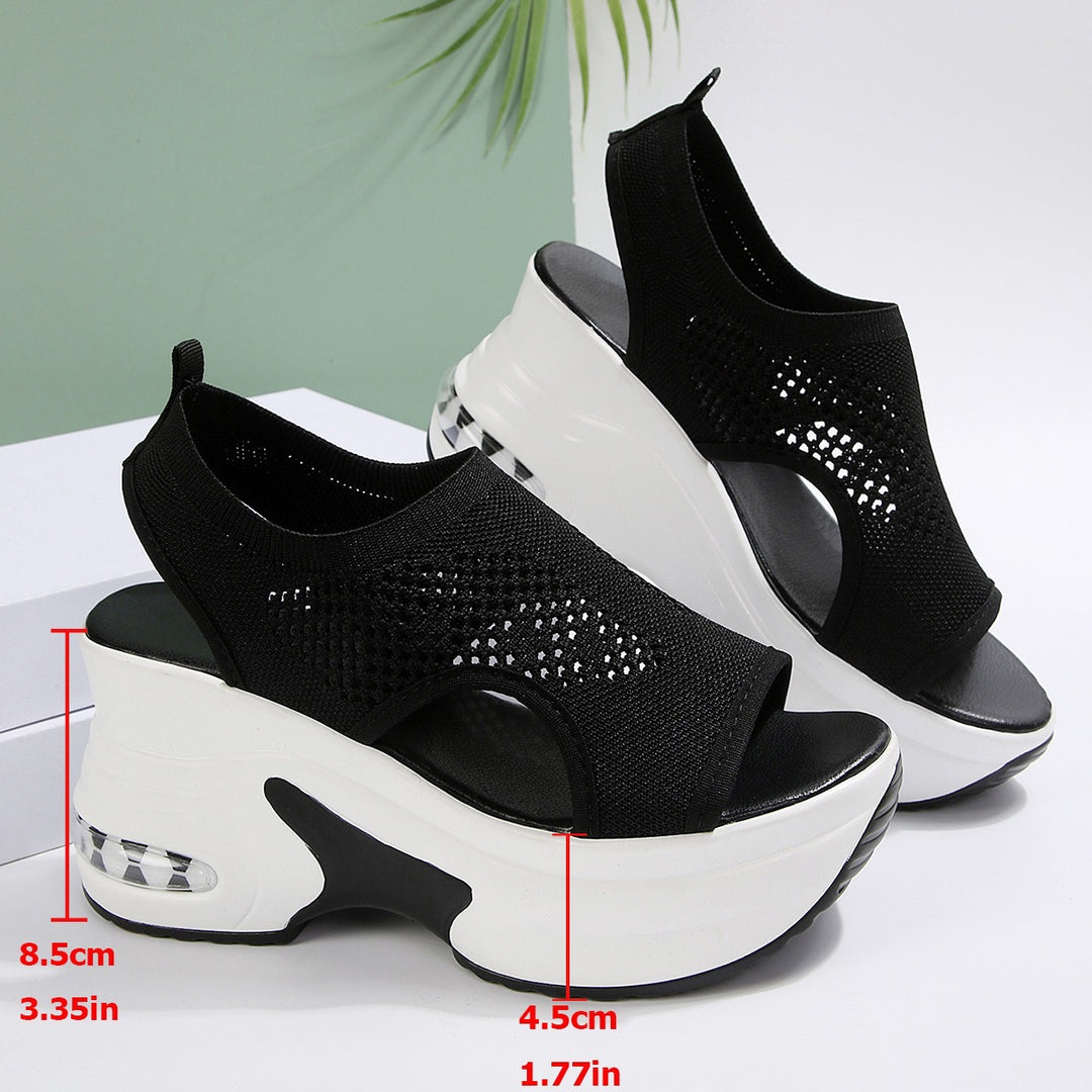 Damen Wedge-Sandalen mit atmungsaktiver Textil-Oberfläche und stoßdämpfender Sohle EB