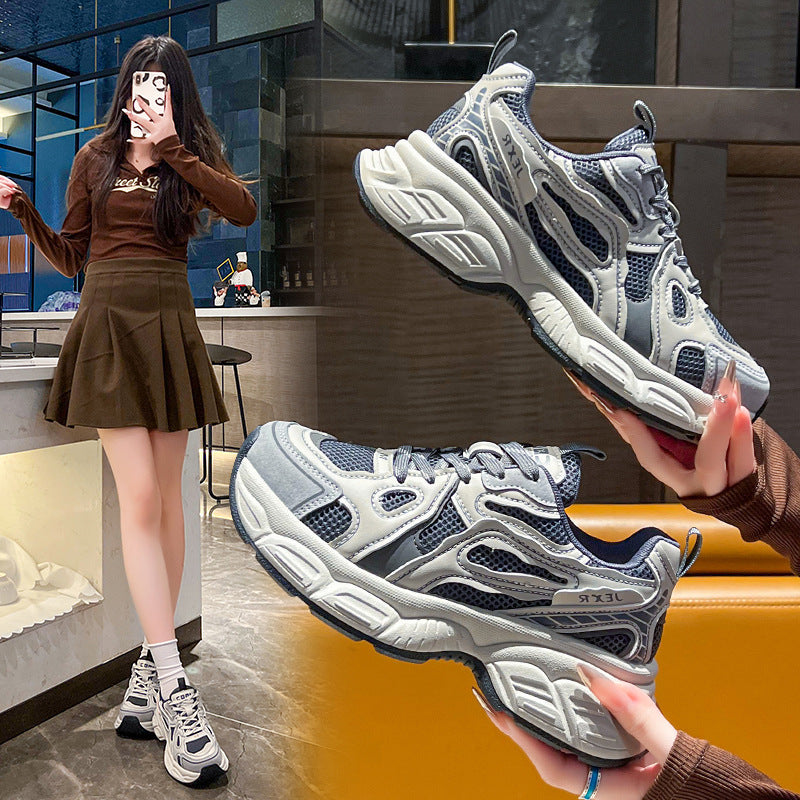Damen Sportliche Chunky Sneakers mit atmungsaktiver Netzoberfläche EB