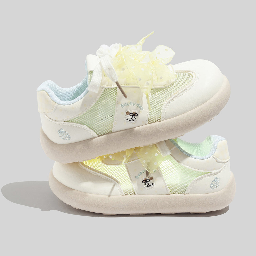 Damen Sneakers mit verspieltem Bogen-Design und atmungsaktiven Netzpanelen EB