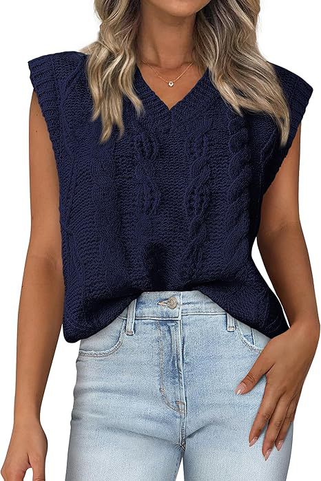 Damen Strickoberteil mit V-Ausschnitt und strukturiertem Muster EB