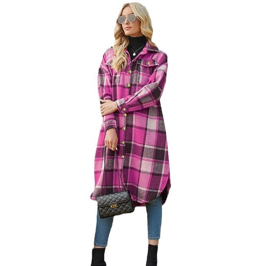 Damen Karierte Overshirtjacke EB