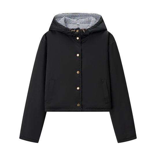 Damen Utility-Jacke mit abnehmbarer Kapuze und praktischen Taschen EB