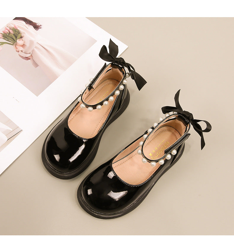 Mädchen Ballerina Schuhe mit Perlen- und Schleifendetail EB