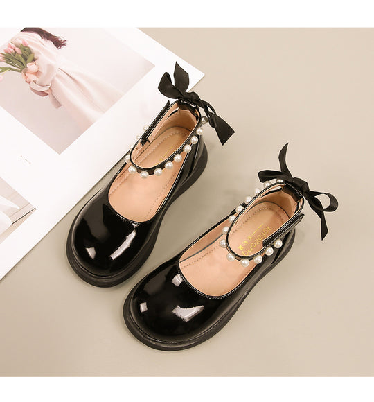 Mädchen Ballerina Schuhe mit Perlen- und Schleifendetail EB