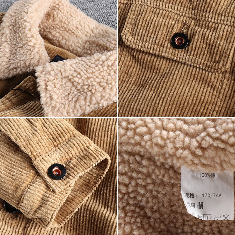 Herren Cordjacke mit kuscheligem Futter und praktischen Taschen EB