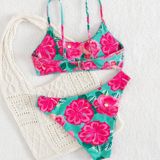 Damen Bikini-Set mit floralem Design und hochwertigem Stoff EB