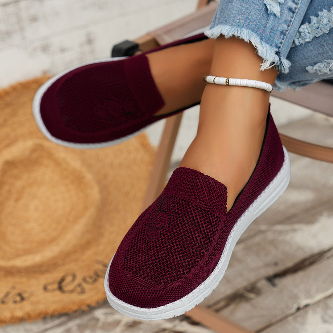 Damen luftige Slip-On Sneakers mit atmungsaktiver Struktur EB