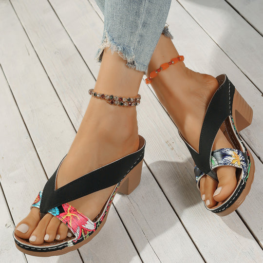 Damen Blumendekorierte Heels EB