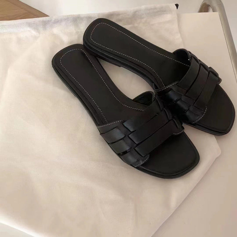 Damen Slip-On Sandalen mit elegantem Riemendesign und komfortabler Sohle EB